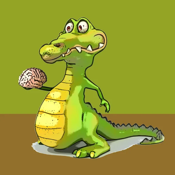 Szórakoztató karikatúra-krokodil — Stock Fotó