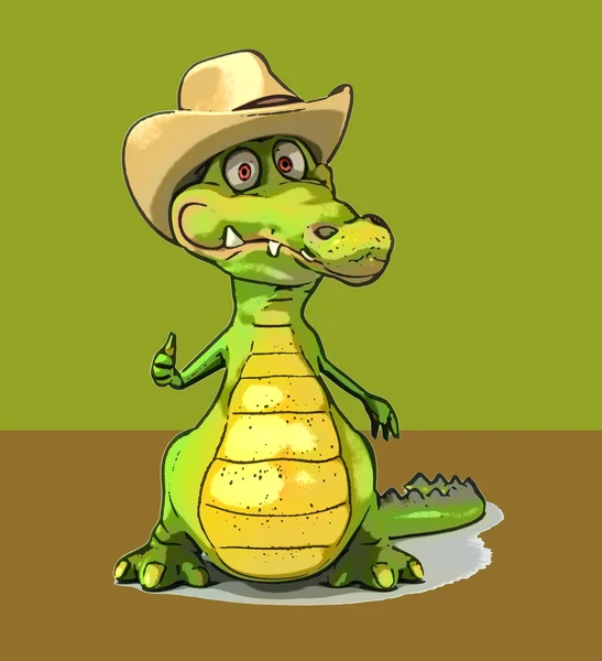 Zábavné kreslené krokodýl — Stock fotografie