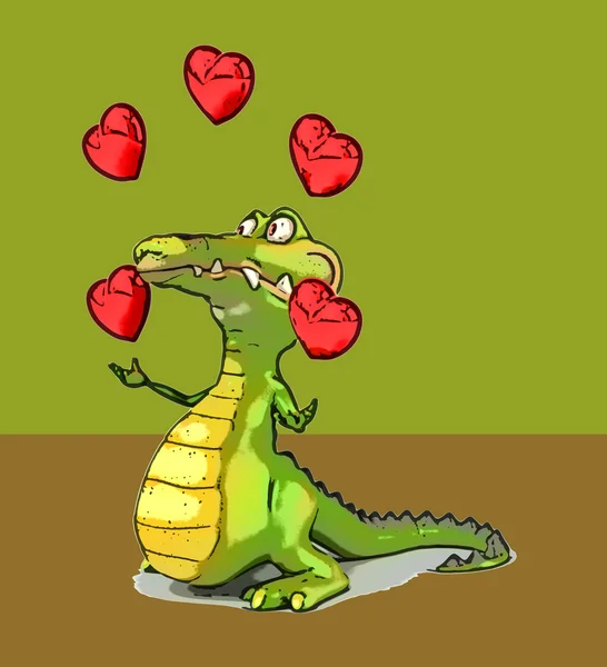 Funny cartoon crocodile — Stock Photo, Image