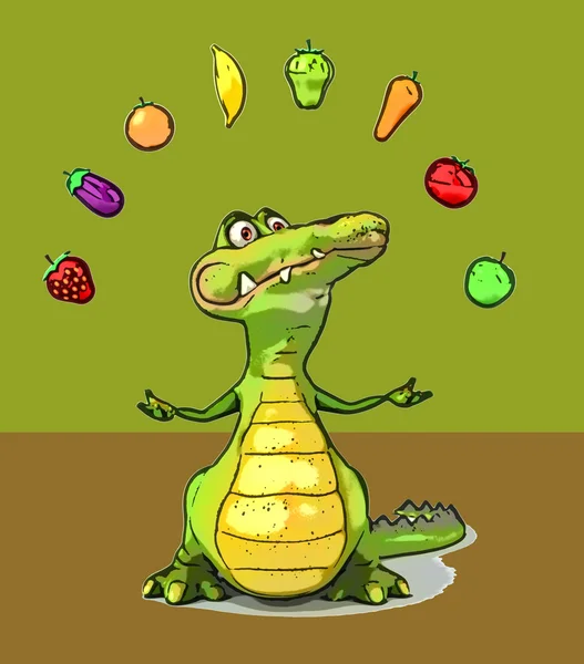 Funny cartoon crocodile — Stock Photo, Image