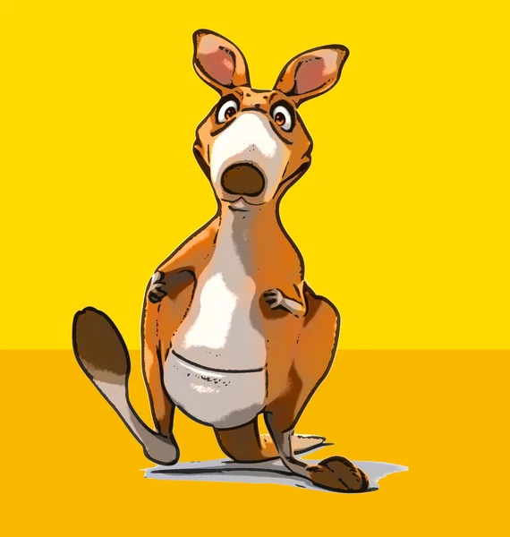 Fun cartoon kangaroo — Stock Photo, Image