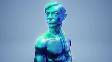 Mide anatomisi gösteren bir adamın kavramsal 3 boyutlu animasyonu
