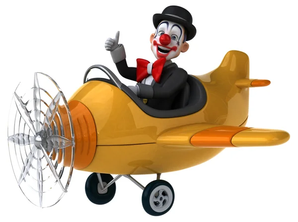 Clown divertente in aereo — Foto Stock