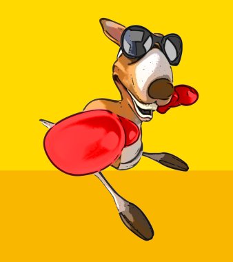 Eğlenceli çizgi film kanguru