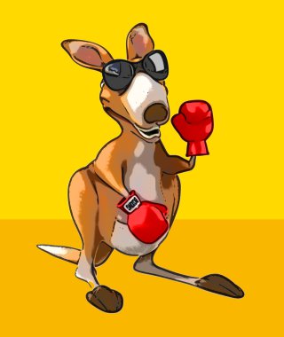 Eğlenceli çizgi film kanguru