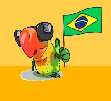 Eğlenceli çizgi film papağan