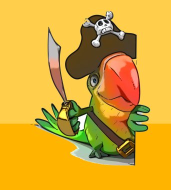 Eğlenceli çizgi film papağan