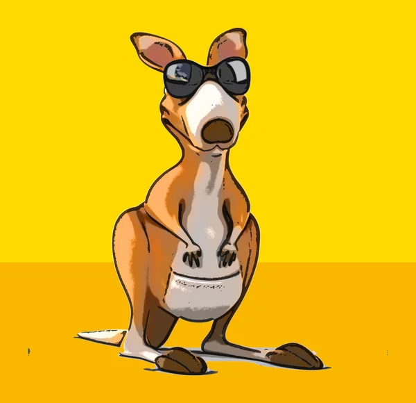 Zábavné kreslené klokan — Stock fotografie