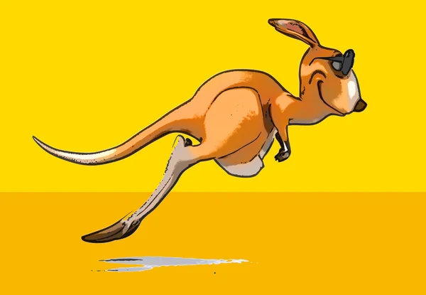 Весёлый мультяшный кенгуру — стоковое фото