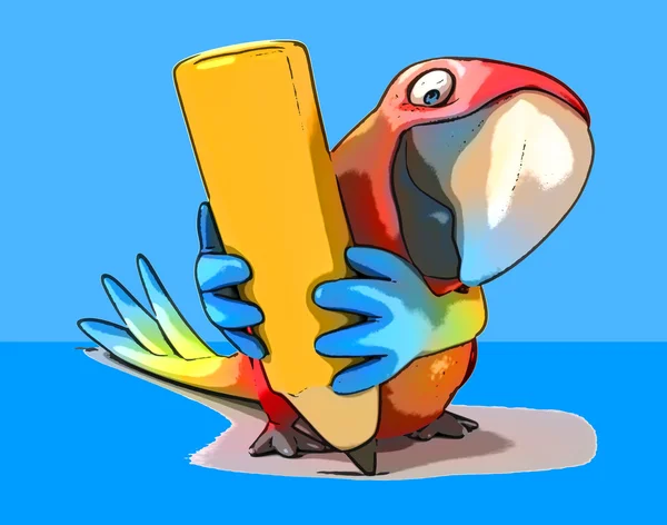 Fun cartoon parrot — Stock Photo, Image