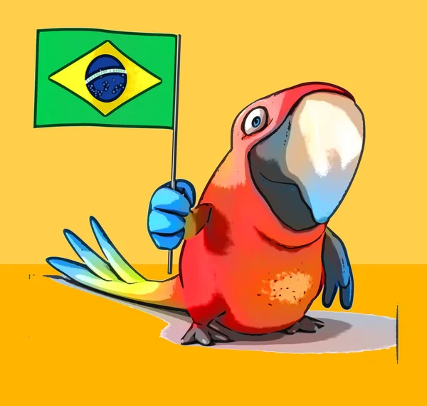 Fun cartoon parrot — Stock Photo, Image