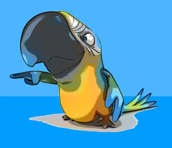 Fun мультфільму папуга — стокове фото