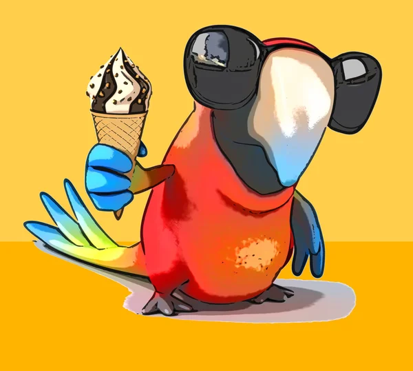 Fun cartoon parrot — Stock Photo, Image