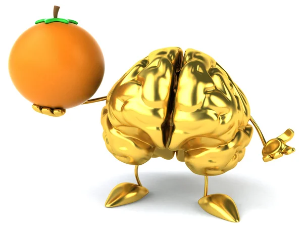 Spaß Cartoon goldenes Gehirn — Stockfoto
