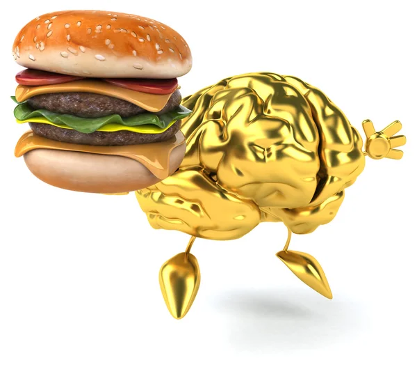 Eğlenceli karikatür altın beyin — Stok fotoğraf