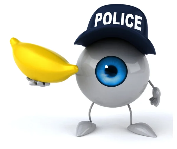 Fun eye in police hat — Stock Photo, Image