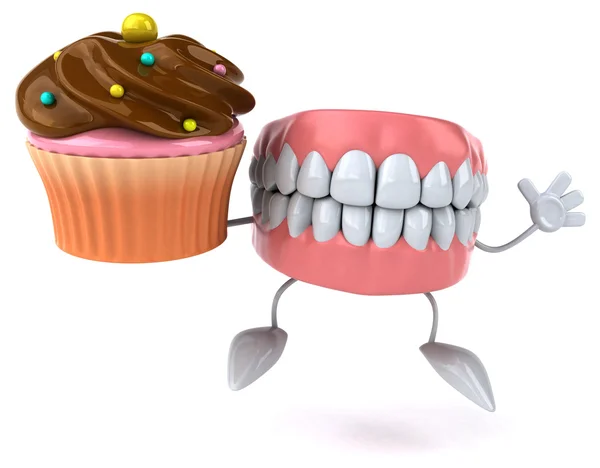 Zábavné kreslené zuby — Stock fotografie