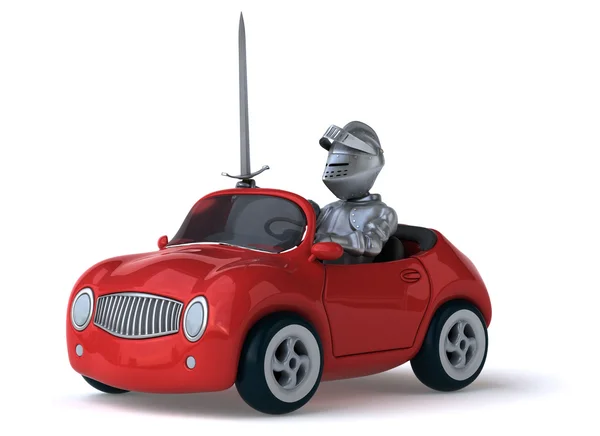 Leuk knight zitten in auto — Stockfoto