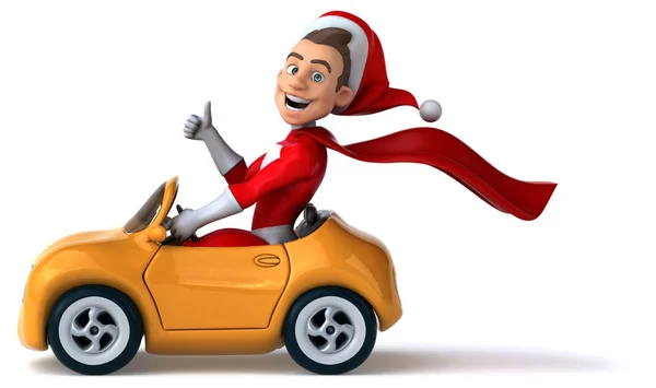 Divertimento Babbo Natale guida auto — Foto Stock