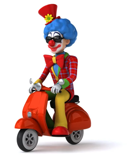 Смішний клоун на мотоциклі — стокове фото