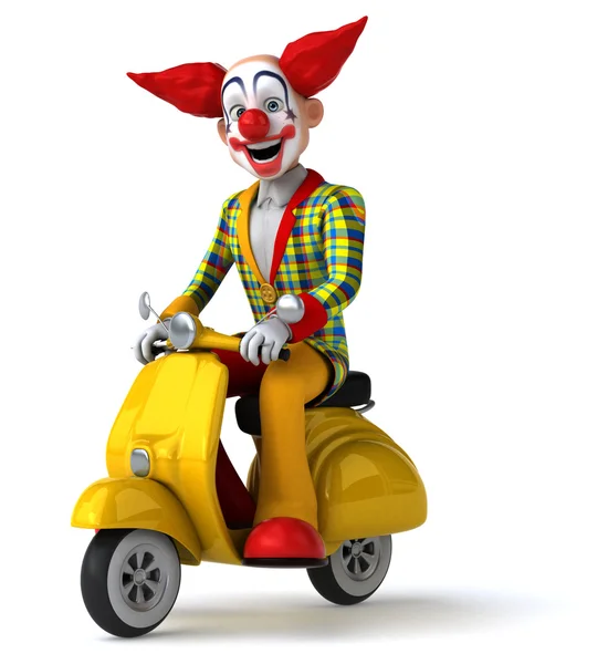 Leuk clown op scooter — Stockfoto