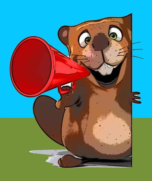 Leuke cartoon beaver — Stockfoto