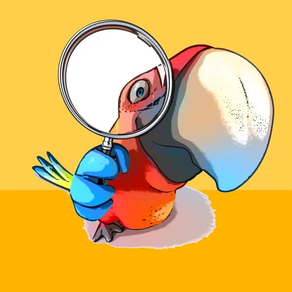 Roliga tecknade papegoja — Stockfoto