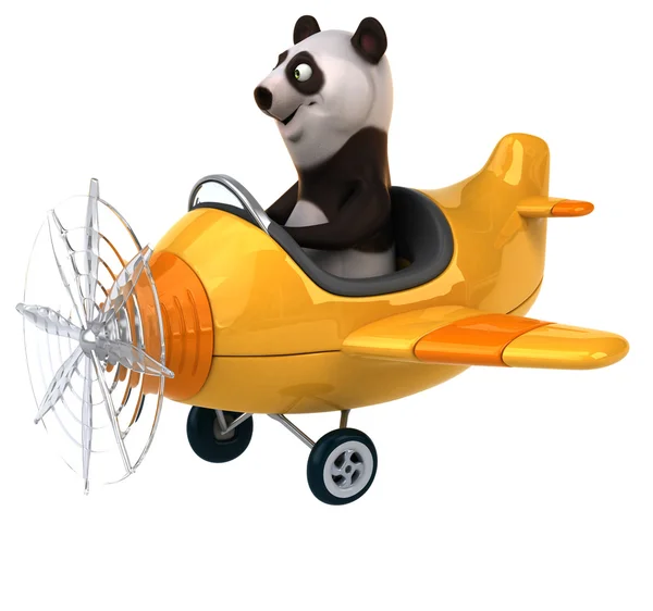 Panda divertente in aereo — Foto Stock