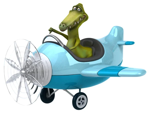 Dinosauro divertente in aereo — Foto Stock