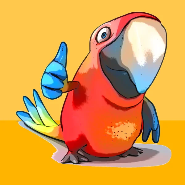 Divertente pappagallo cartone animato — Foto Stock