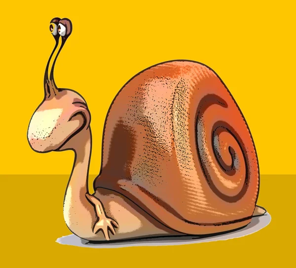 Drôle dessin animé escargot — Photo