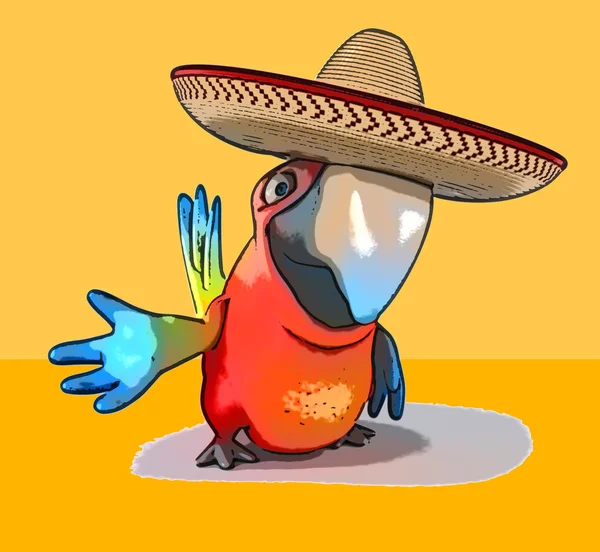 Zabawne kreskówki papuga — Zdjęcie stockowe