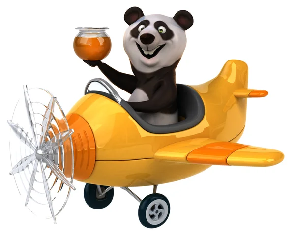 Весела панда в літаку — стокове фото