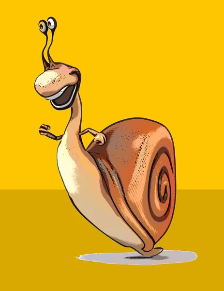 Drôle dessin animé escargot — Photo