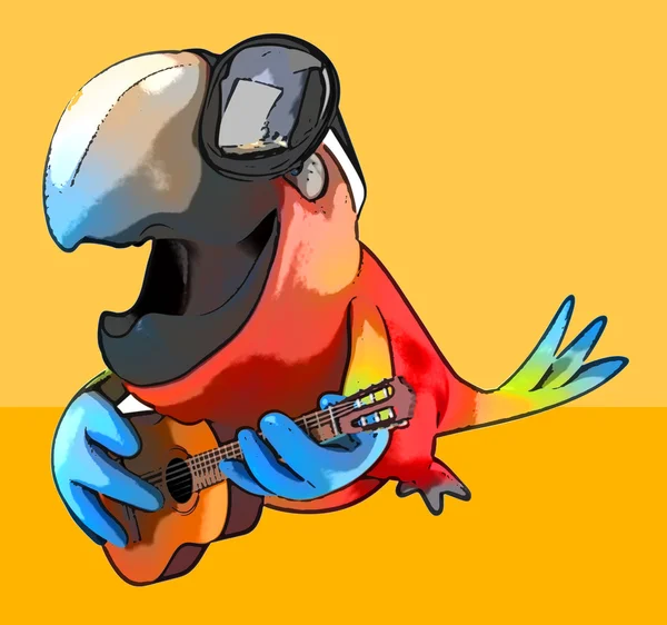 Fun cartoon parrot — Stock Photo, Image