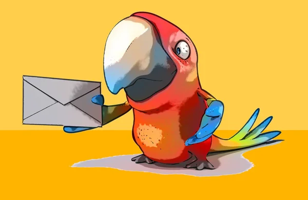 Fun cartoon parrot — Stock Photo, Image