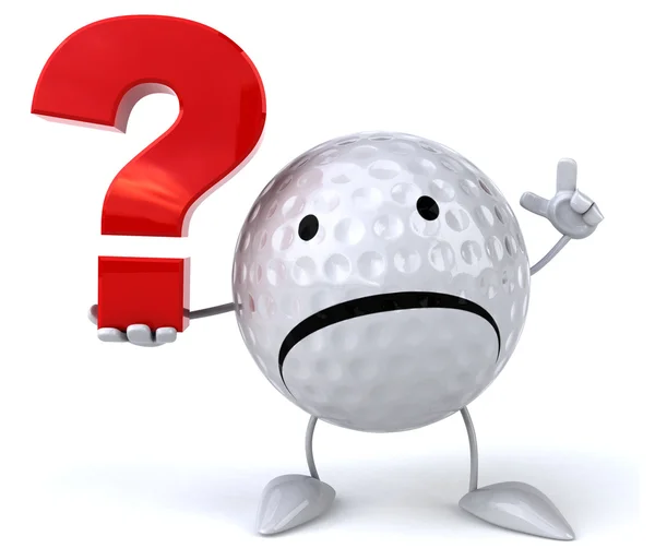 Fun Cartoon Golf ball — Stock Photo, Image