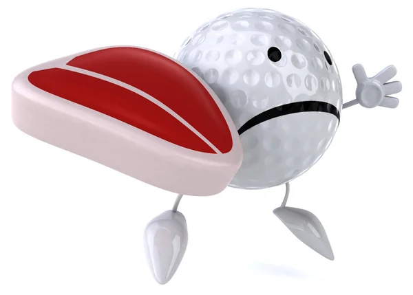 Fun Cartoon Golf ball — Stock Photo, Image