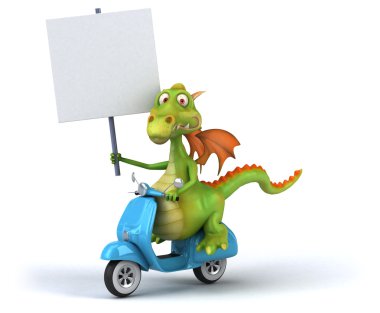 eğlenceli bir scooter üzerinde Dragon