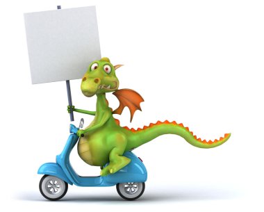 eğlenceli bir scooter üzerinde Dragon