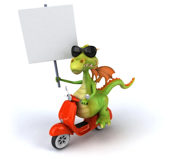 Dragón divertido en scooter —  Fotos de Stock