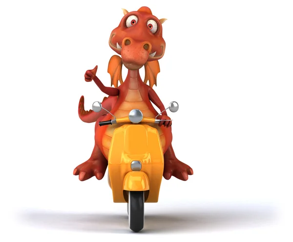 Eğlenceli bir scooter üzerinde Dragon — Stok fotoğraf