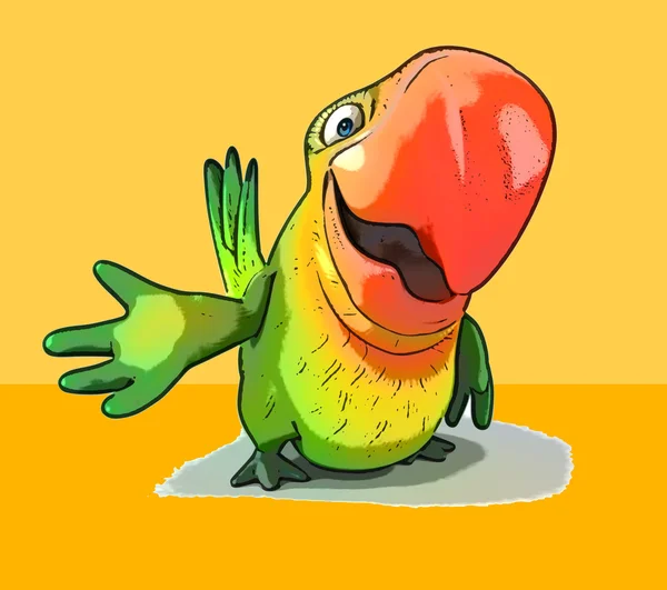 Fun cartoon parrot — Stock Photo, Image