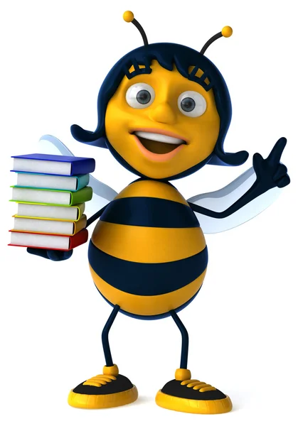 Abeja divertida con libros — Foto de Stock