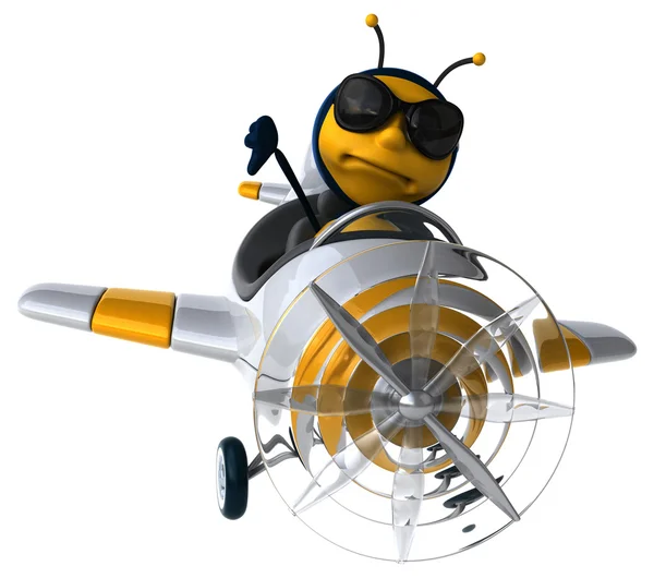 Zábavné včela v letadle — Stock fotografie