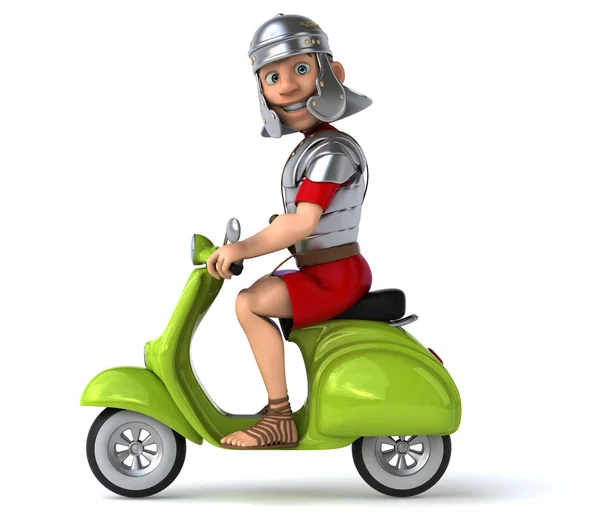 Leuk Romeinse soldaat op scooter — Stockfoto