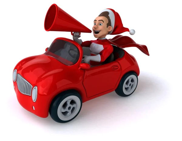 Санта Клаус сидить у машині — стокове фото