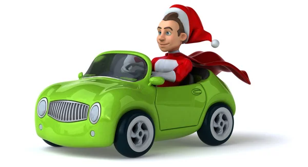 Babbo Natale seduto in auto — Foto Stock