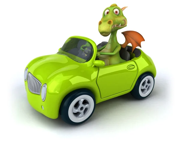 Roligt dragon i bil — Stockfoto