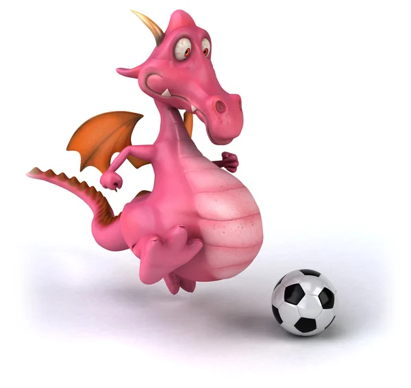 Fun cartoon pink dragon — Stock Photo, Image